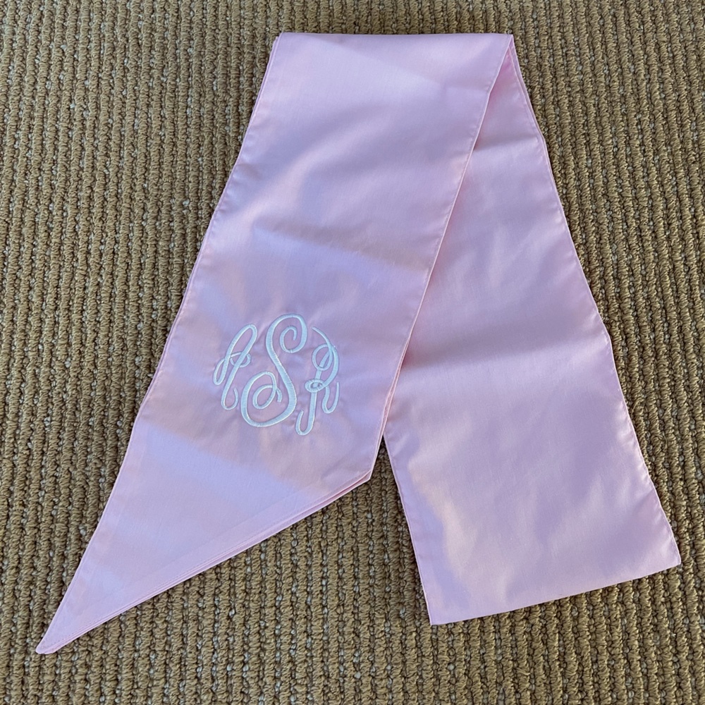 Pink Monogrammed Baby Bow Swaddle Sash